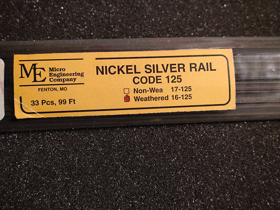 Weathered Rail, Code 125 NICKEL SILVER RAIL