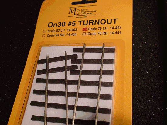 Micro- Engineering 14-453 On30 5 CODE 70 LH TURNOUT